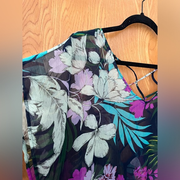 Kona Sol tropical print swim cover-up S - Picture 3 of 9